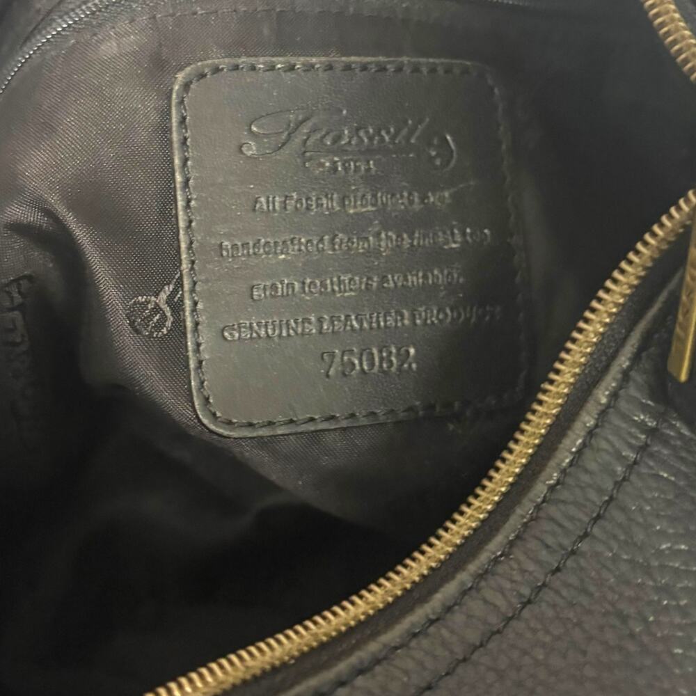 Fossil Vintage Black Leather Bag Shoulder Medium Handbag Purse 90s Y2K 75082 - Picture 12 of 14